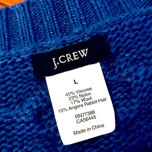 J.Crew Classic Blue Cable-Knit Crewneck Sweater - Picture 4 of 12